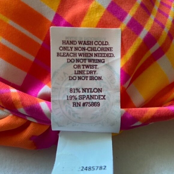 Reversible Bikini Halter Top Juniors Sz L Pink Orange Yellow Stripe Chevron - Picture 8 of 11